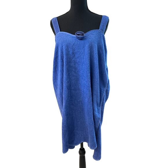 NWT Delicates Spa Terry Towel Wrap JCPenney Vintage 40x29 Bath Cotton Purple - Picture 1 of 10